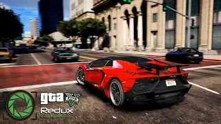 ► GTA 5 Ultra Realistic Graphics - ✪ REDUX - Lamborghini Aventador Roadster Gameplay! - 1080p