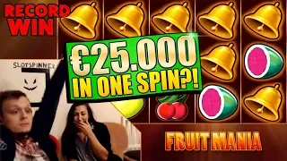 HUGE ULTRA MEGA WIN ON FRUIT MANIA 50€ SPIN!