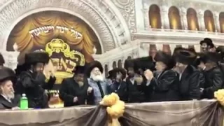 Bobover Rebbe Dancing With Rachmastrivka Rebbe At His Daughter's Wedding - Shvat 5777