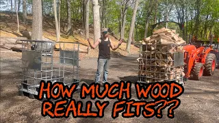 #370 How Much Firewood is REALLY in an IBC Tote Filled Off a Conveyor???