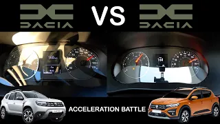 2022 Dacia Duster vs Sandero Stepway Comparison Speed | Acceleration Battle