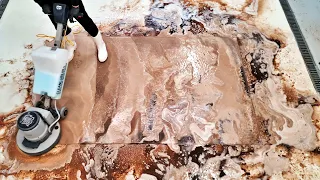 Geometric rug restoration with a pleasantly cream foam | asmr| satisfying cleaning video