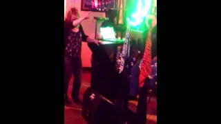 Kelly Lenz and Matt Quaderer Singing Karaoke at Garys Getaway in Manitowoc WI