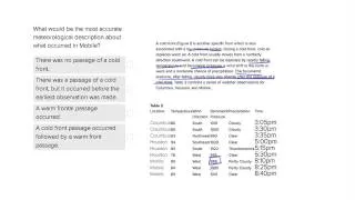 ACT Science Data Interpretation Question- Barometric Pressure