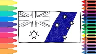 How to Draw Australia Flag - Drawing the Australian Flag - Art colors for kids | Tanimated Toys