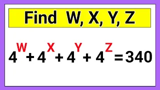 Nice Exponent Math Simplification |Find the value of W, X, Y, Z|Nice Algebra Problem|Nitesh Eduworks