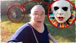 Scary Clown Attacks in Out House at Abandoned Village - WeeeClown Around