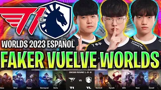 FAKER HA VUELTO AL MUNDIAL EN LA PARTIDA MÁS ÉPICA! - T1 vs TL WORLDS SWISS STAGE 2023 LVP ESPAÑOL