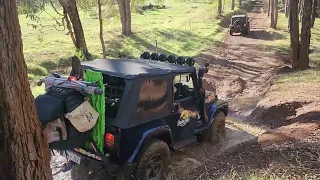 Two #TJ Wranglers in a muddy Brunswick