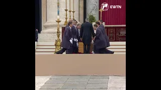 VIDEO | Pope Emeritus Benedict XVI's coffin is carried to St. Peter's Square.