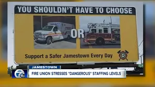 Jamestown Fire Union stresses "dangerous" staffing levels on billboard