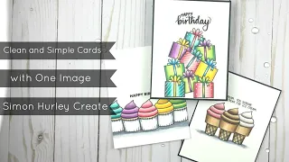 CAS Cards with One Image/Repeat Stamping with Simon Hurley Create