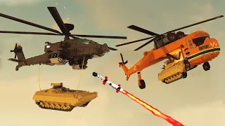 Realistic Helicopter Shootdowns & Crashes 4 😱 Teardown