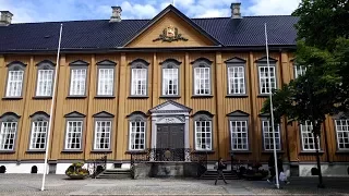 Tour inside of Stiftsgården Wooden Palace in Trondheim, Norway