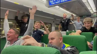 Weston super mare fc fans singing on the train back from bath