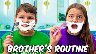 COPYiNG Our LiTTLE BROTHERS MORNiNG ROUTiNE! 😱