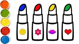 How to Draw Lipstick for Children | Drawing, Painting and Coloring for kids & Toddlers