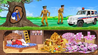 Money Found Secret Room Underground Tree Money House Police Thief Hindi Kahani Moral Stories Comedy