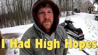 Snowmobile Ride In April - Spring Fiddle Fart project and Off Grid Life