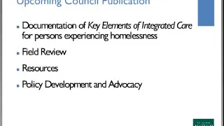 Webinar: Health Care for the Homeless Models of Integrated Care
