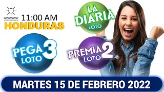 Sorteo 12 AM Resultado Loto Honduras, La Diaria, Pega 3, Premia 2, MARTES 15 de febrero 2022