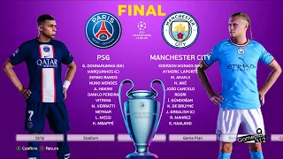 PSG vs Manchester City - Final UEFA Champions League 2023 [UCL] - Mbappe vs Haaland | PES Gameplay