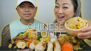 CHINESE FOOD Mukbang with Hubby *Dumpling, Seafood Chow Mein, Deluxe Fried Rice | N.E Let's Eat