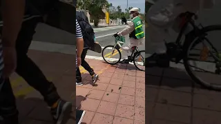 Epic guy riding bike in Boyle Heights