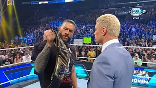 Roman Reigns & Cody Rhodes Cara a Cara antes de Wrestlemania 39 - WWE SmackDown Español: 31/03/2023