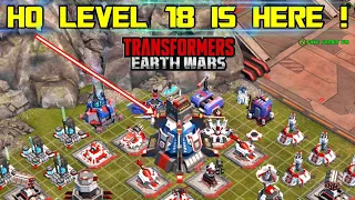 HQ UPGRADED TO LEVEL 18 - Transformers: Earth Wars