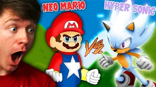 Reacting to HYPER SONIC vs NEO MARIO the BATTLE