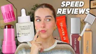 SPEED REVIEWS OF NEW MAKEUP // my new holy grail foundation + so many lip treatments 😵‍💫🎀
