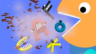 Algodoo | Eat letters from the alphabet and mega burp