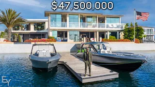 Inside a $47,500,000 California Waterfront Mansion With Speed Boats!