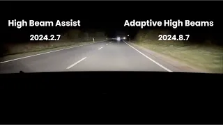 Adaptive High Beams (2024.8.7) vs. old High Beam Assist (2024.2.7) on a Tesla Model Y