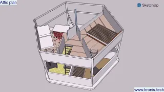 Hexagonal Modular Ground + Attic plan