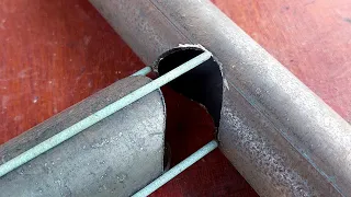 new tricks, how a welder goes through his work on round pipes  | metal pipe cutting trick