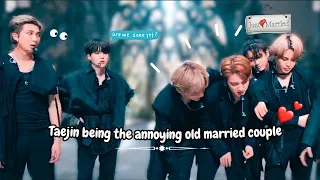 Taejin / JinV: Taejin being the annoying old married couple in BTS || Ft Newly wed Jikook ||