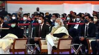 PM Modi attends Beating Retreat Ceremony 2022 at Vijay Chowk in Delhi | PMO