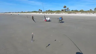 FAST ACTION Surf Fishing Jekyll Island Georgia with A Fellow YouTuber and Subscriber