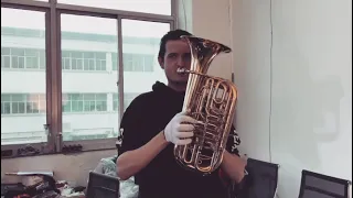 Will Druiett tests a Wessex Travel Tuba