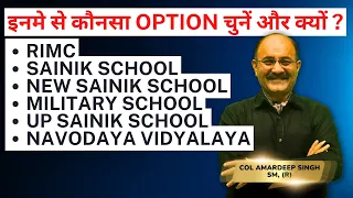 Which is the best Option for you RIMC / Sainik School / RMS / UP Sainik School / Navodaya Vidyalaya