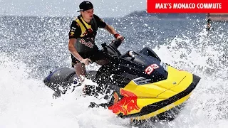 Not your average F1 commute! Max Verstappen's grabs big air on Jetski at the Monaco Grand Prix