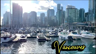 [4K] Vancouver Downtown Walk - Coal Harbour Marina, Winter 2021 🇨🇦 Vancouver, BC, Canada, Travel