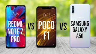 Redmi Note 7 Pro vs Samsung Galaxy A50 vs Poco F1 | BEST SMARTPHONE UNDER 20,000 [Hindi]