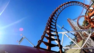 Corkscrew front seat on-ride HD POV Playland at the PNE