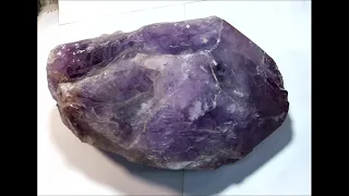 Huge AMETHYST stone cutting