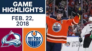 NHL Game Highlights | Avalanche vs. Oilers - Feb. 22, 2018