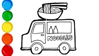 Noodles Truck Drawing Painting Colouring For kids and toddlers