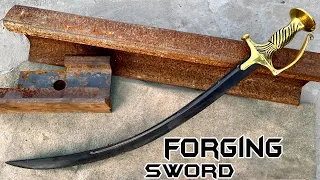 Forging a Sword out of Rusted Railway Track - Traditional Shamshir Sword